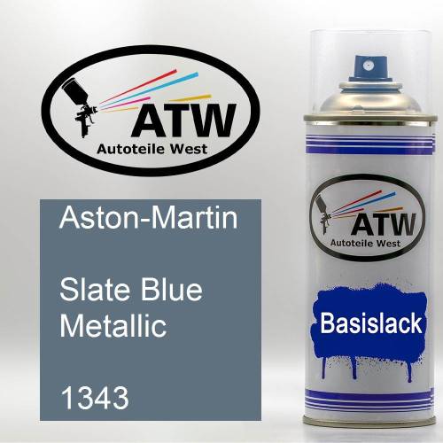 Aston-Martin, Slate Blue Metallic, 1343: 400ml Sprühdose, von ATW Autoteile West.